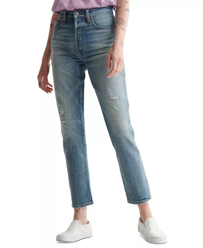 Lucky Brand Drew Distressed High-Rise Mom Jeans