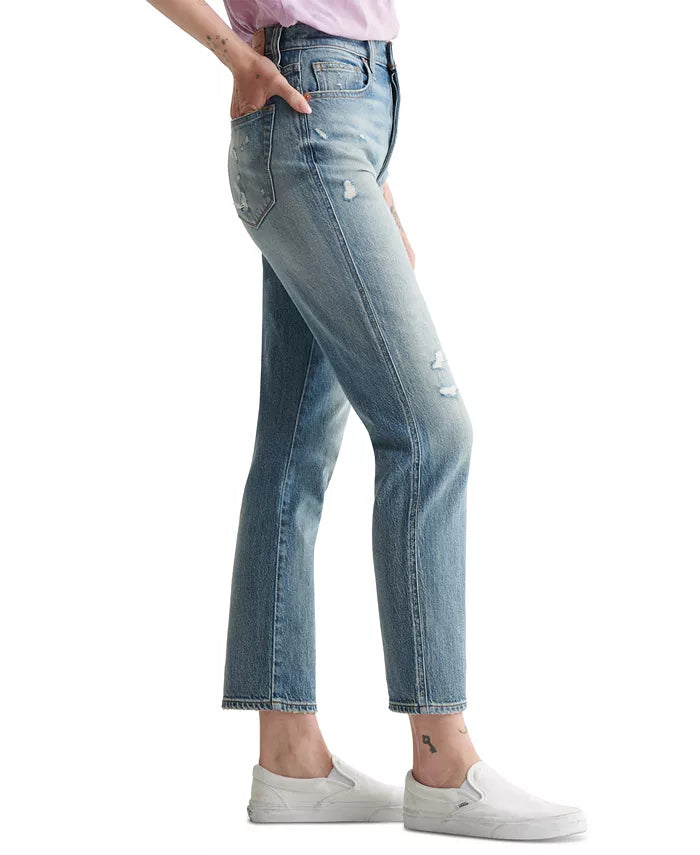 Lucky Brand Drew Distressed High-Rise Mom Jeans