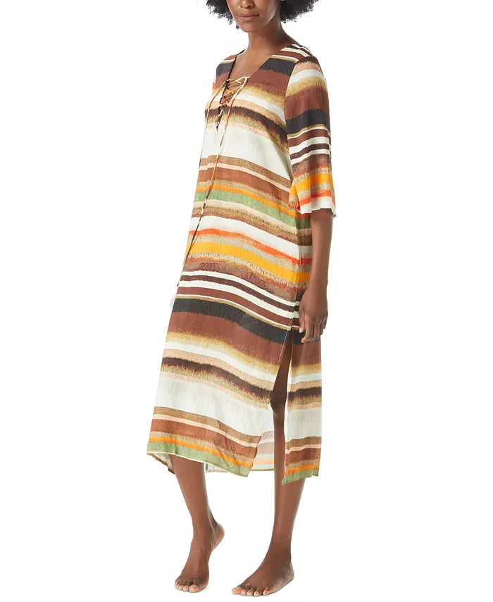 Vince Camuto Striped Caftan Cover-Up