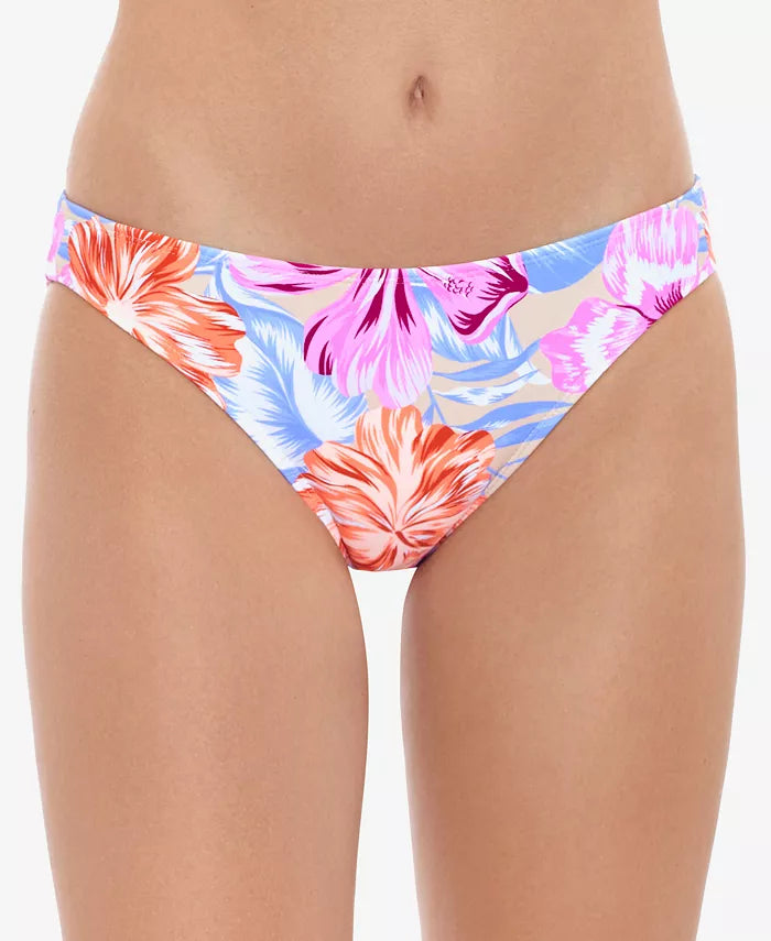 Salt + Cove Juniors' Hot Hibiscus Cinched-Back Hipster Bottoms