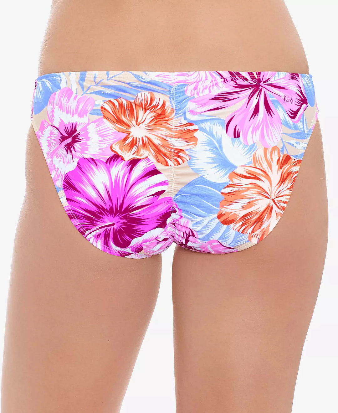 Salt + Cove Juniors' Hot Hibiscus Cinched-Back Hipster Bottoms