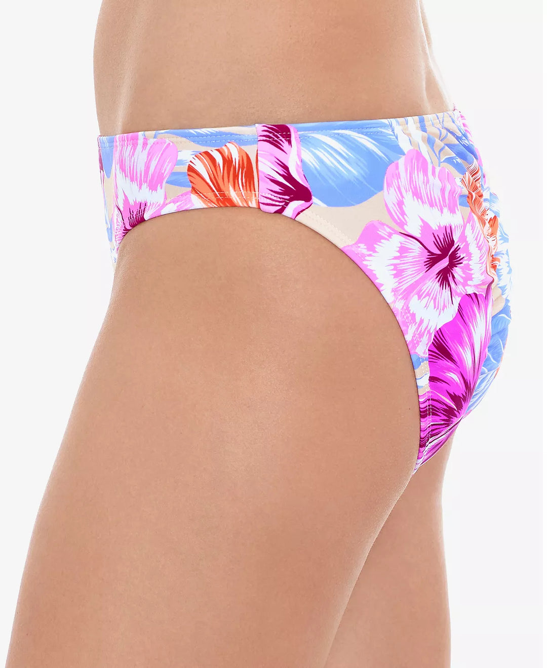 Salt + Cove Juniors' Hot Hibiscus Cinched-Back Hipster Bottoms