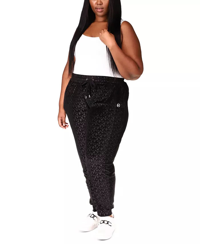 MICHAEL MICHAEL KORS Plus Size Velour-Embossed Jogger Pants