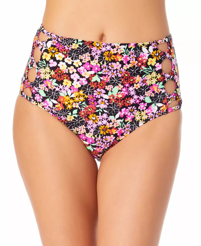 California Waves Juniors' High-Rise Strappy-Side Bikini Bottoms