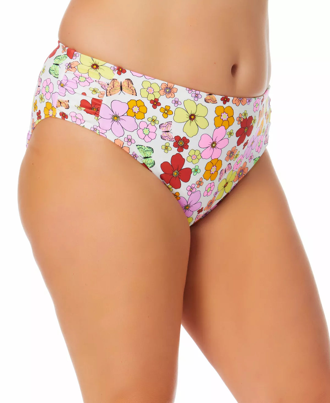 California Waves Plus Size Floral-Print Swim Bottoms