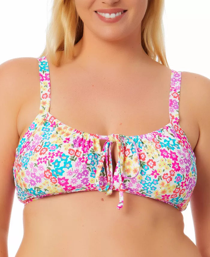 California Waves Ditsy Floral-Print Bikini Top