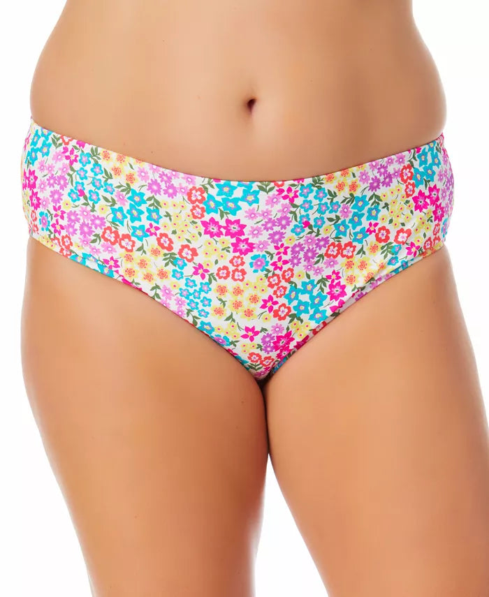 California Waves Plus Size Floral-Print Swim Bottoms