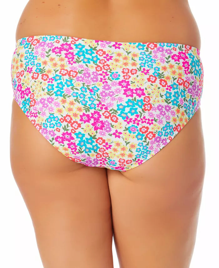 California Waves Plus Size Floral-Print Swim Bottoms