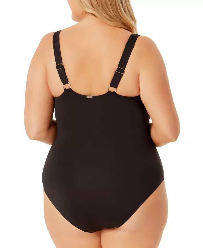 Anne Cole Plus Size Classic Square Neck One-Piece Swimsuit