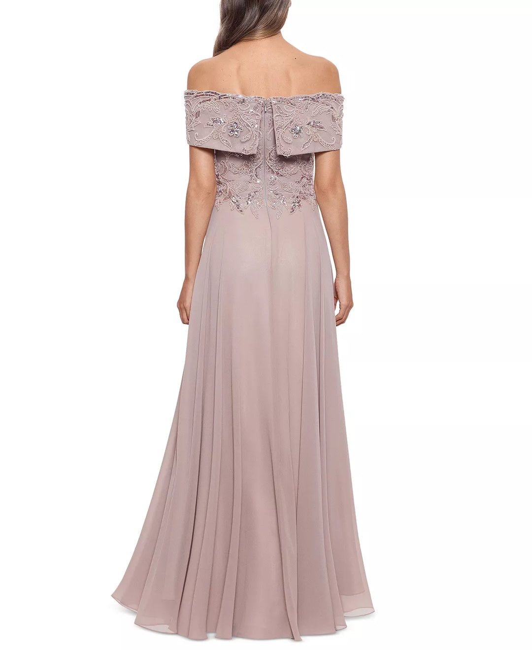 XSCAPE Petite & Plus Off-The-Shoulder Gown