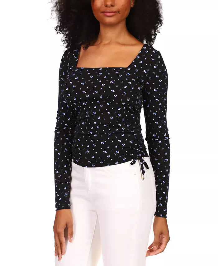 Michael Kors Floral-Print Square-Neck Top