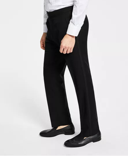 Alfani MEN's Classic-Fit Stretch Black Tuxedo Pants