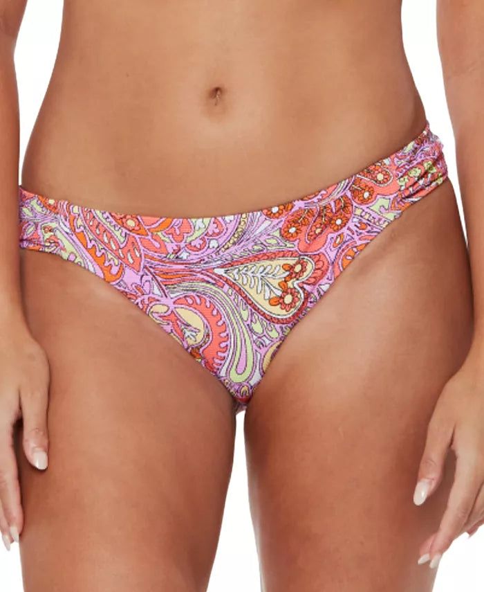 Jessica Simpson Flower Child Side-Shirred Bikini Bottoms