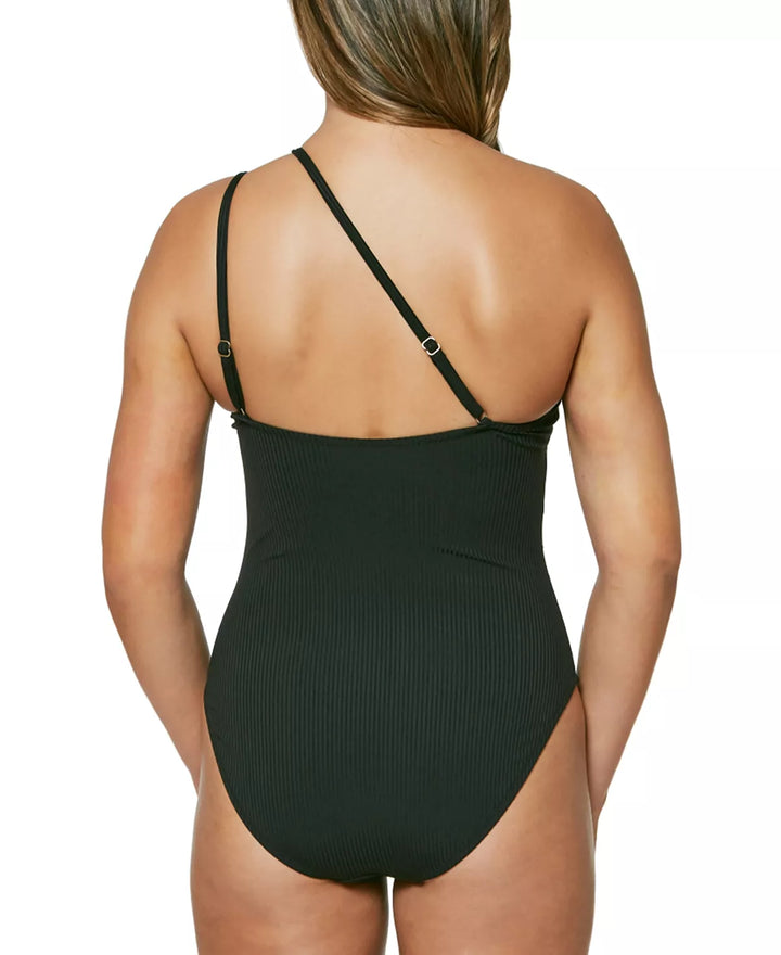 Jessica Simpson Chop & Change One-Shoulder Maillot One-Piece Swimsuit