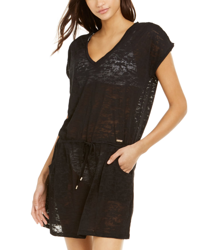 Calvin Klein Burnout Drawstring Tunic Swim Cover-Up