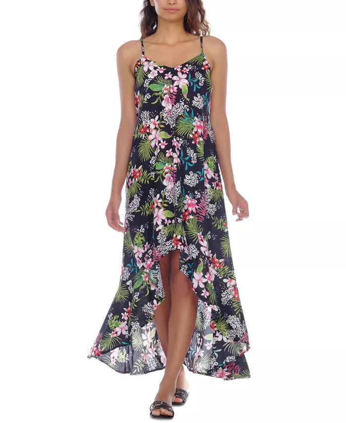 Raviya Floral-Print Swim Cover-Up Dress