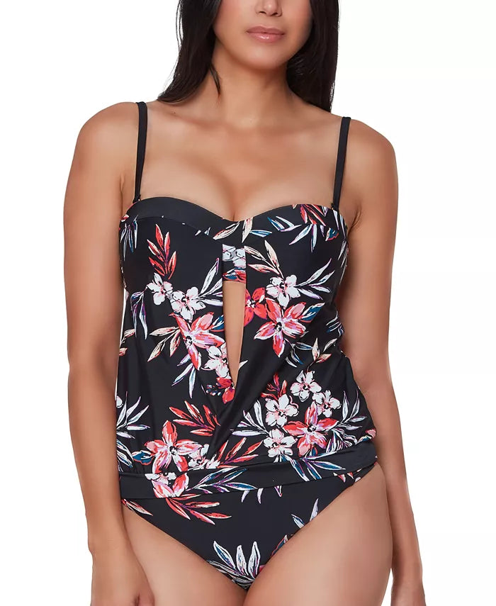 Bar III Floral-Print Tankini Top