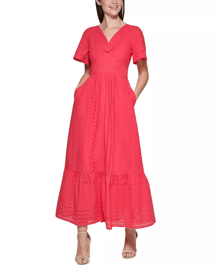 kensie Eyelet Maxi Dress