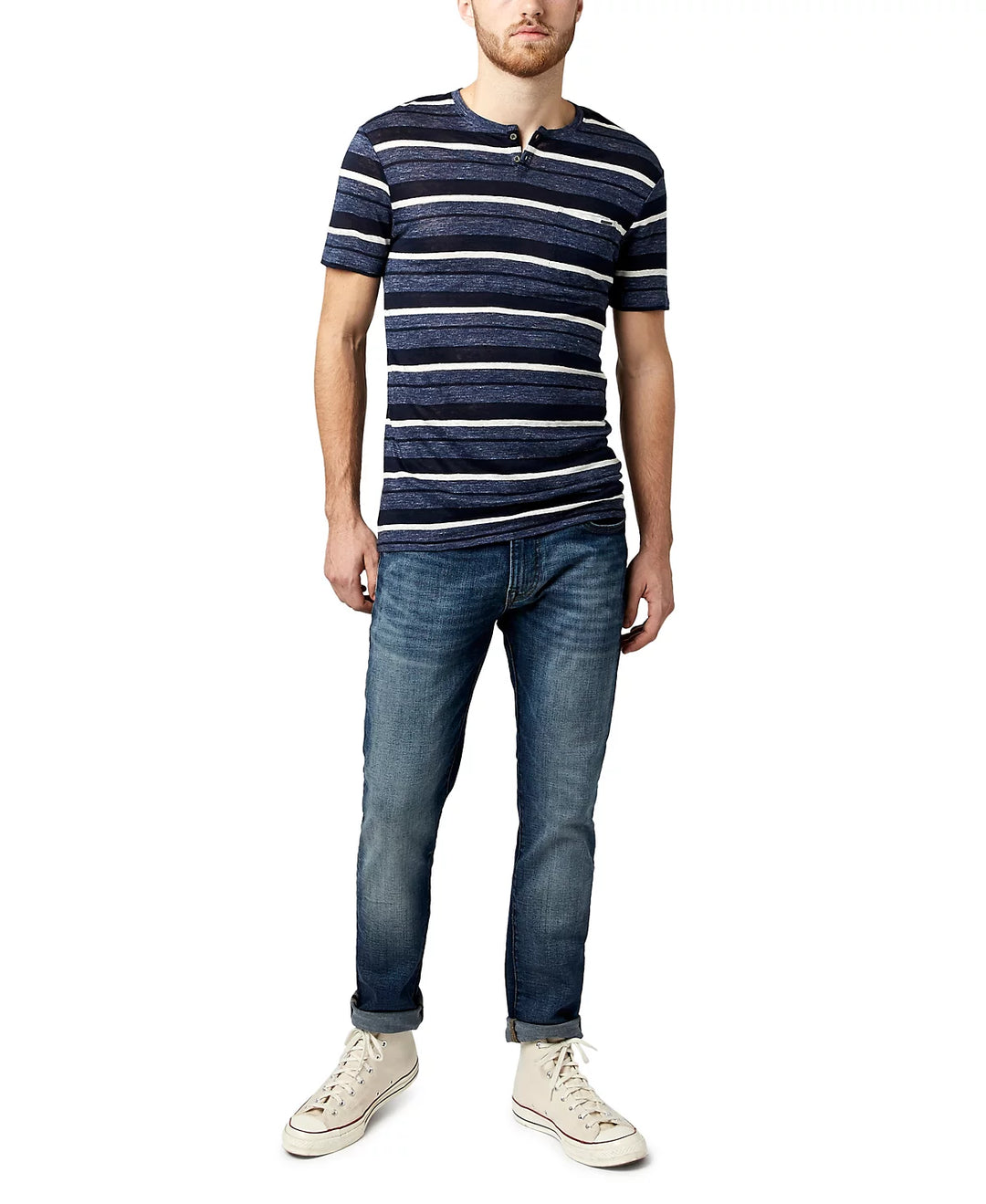 Buffalo David Bitton MEN Striped Kaleef Henley T-shirt