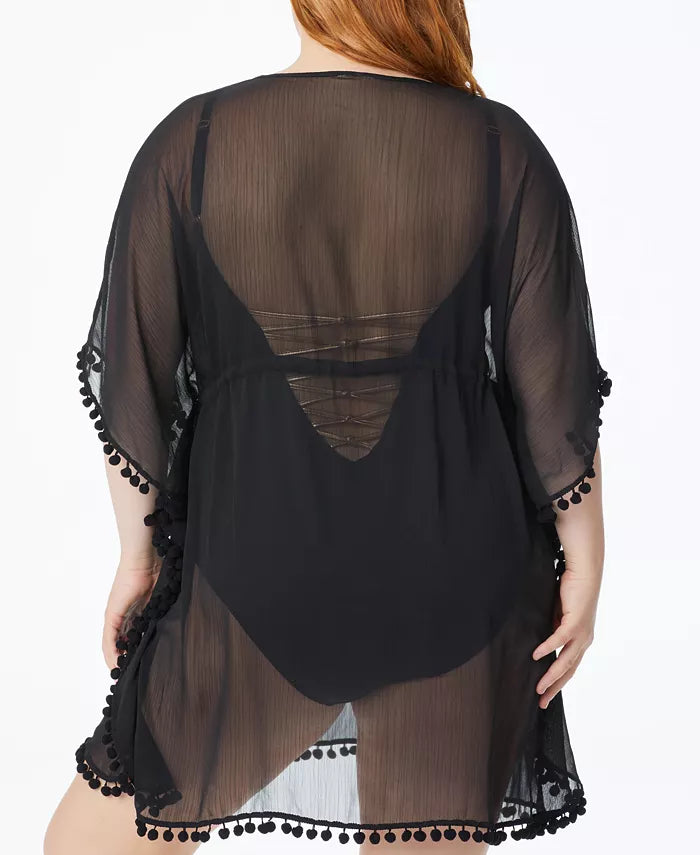 Bleu by Rod Beattie Plus Size Gypset Chiffon Caftan Swim Cover-Up