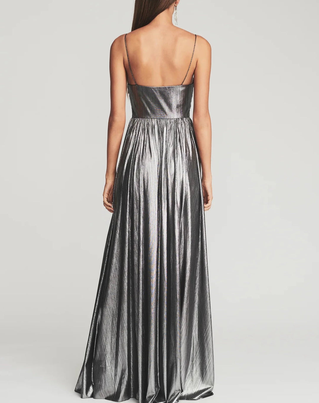 Retrofete Doss Pleated Metallic Dress