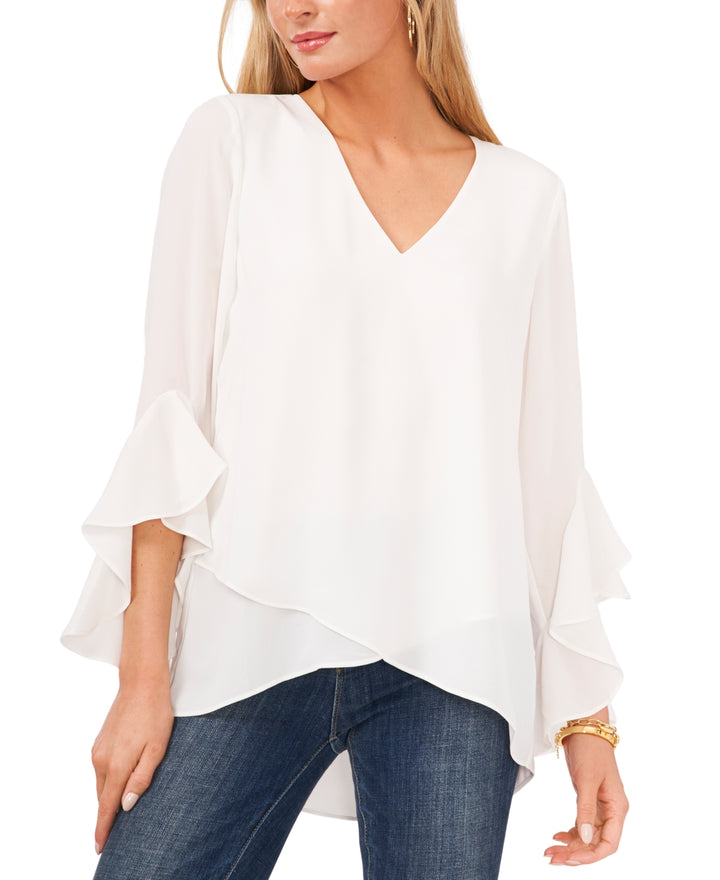 VINCE CAMUTO Flutter Sleeve Crossover Top