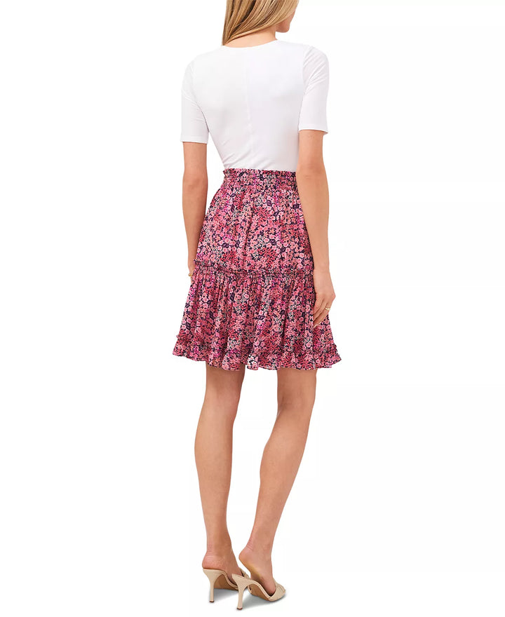 Vince Camuto Meadow Medley Smocked Tiered Skirt