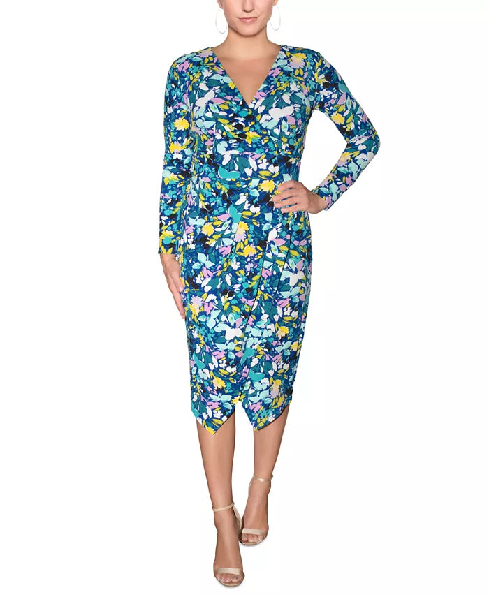 RACHEL Rachael Roy Cia Floral-Print Faux-Wrap Dress