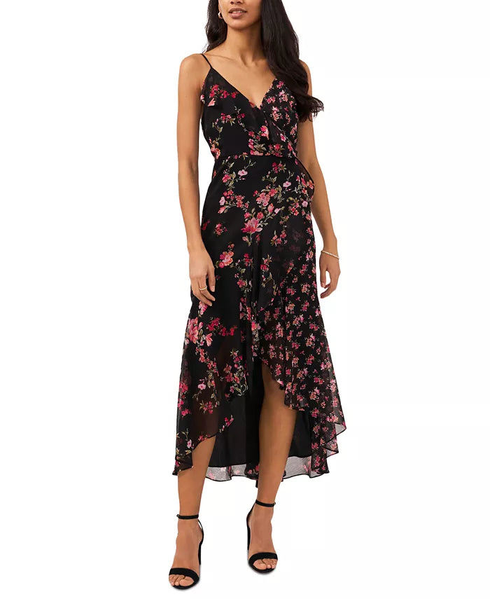 MSK Printed Ruffled High-Low Dress
