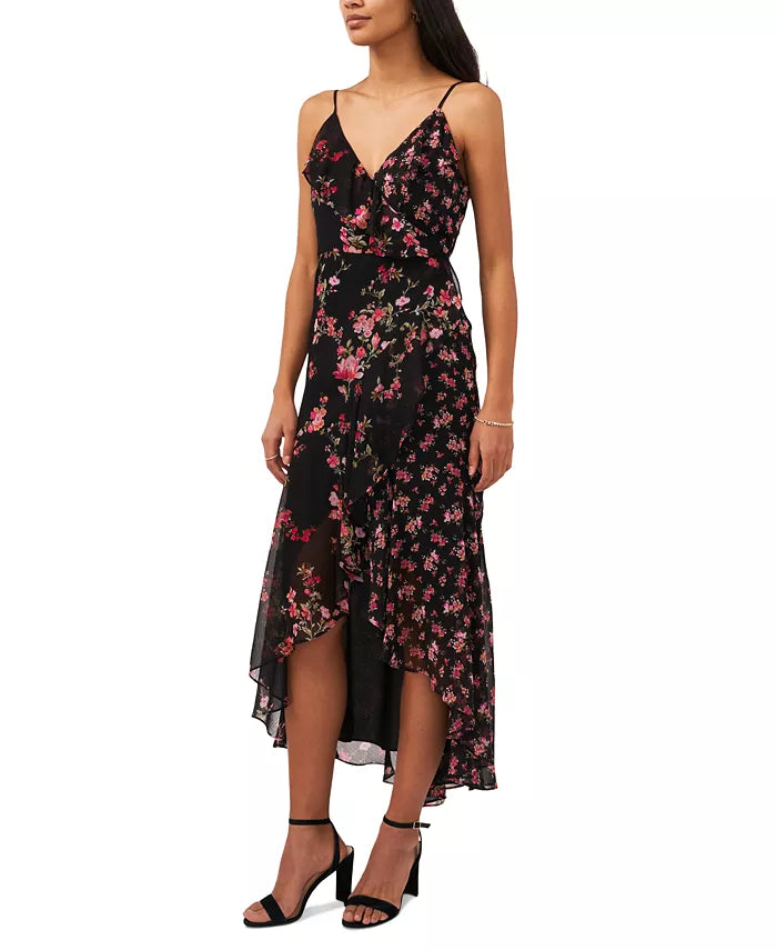 MSK Printed Ruffled High-Low Dress