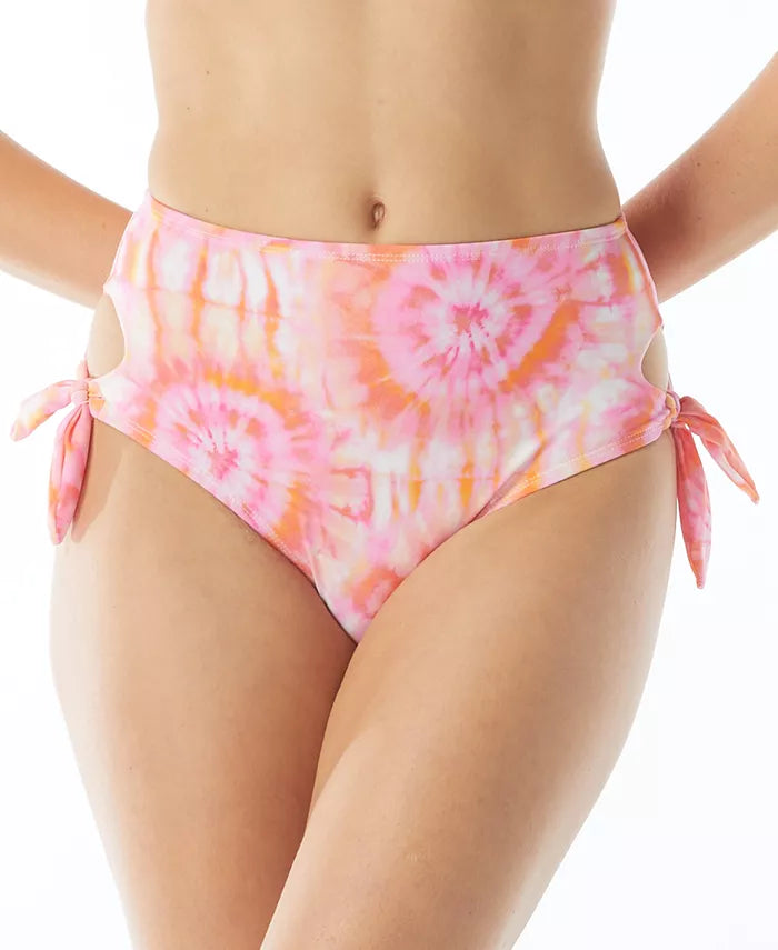 SUNDAZED Tatum Tie-Dyed Side-Tie High-Waist Bikini Bottom