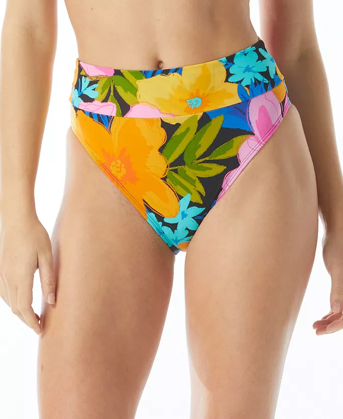 SUNDAZED Cora Floral-Print High-Waist Bikini Bottom