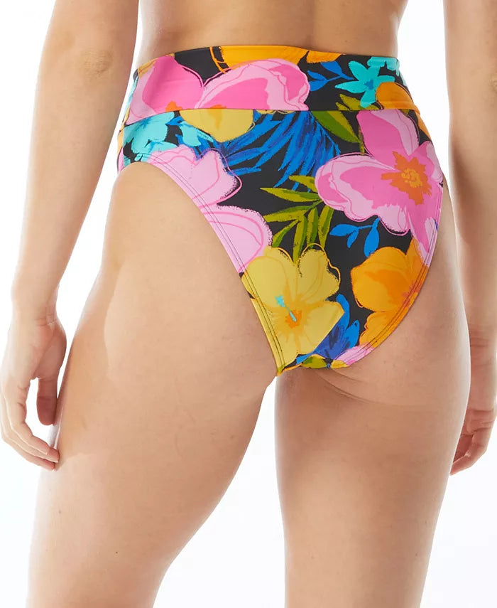 SUNDAZED Cora Floral-Print High-Waist Bikini Bottom