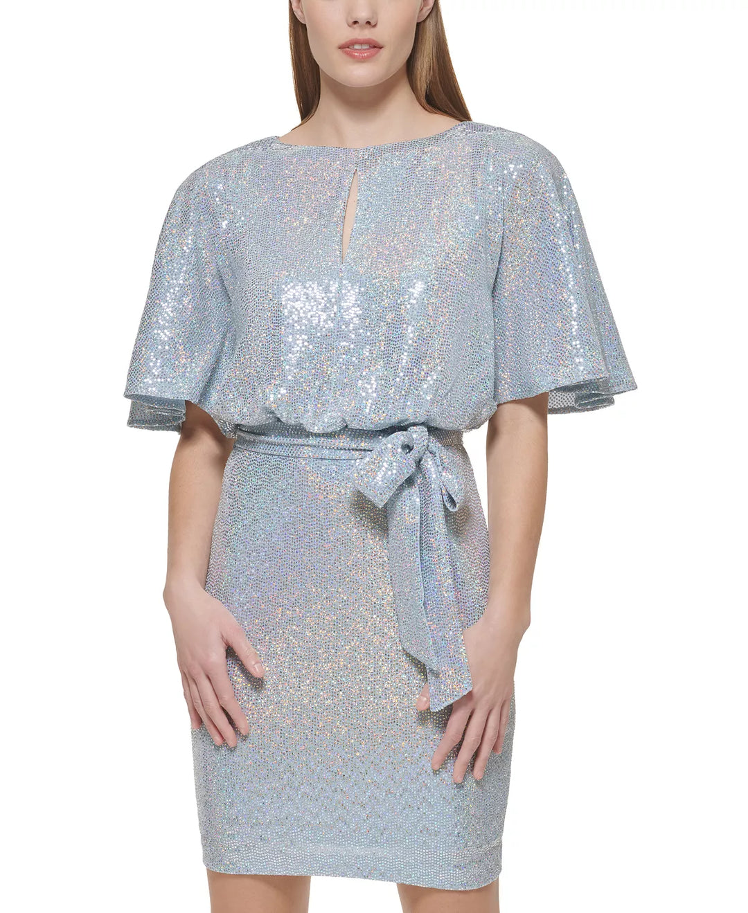 Vince Camuto Sequined Belted Dress