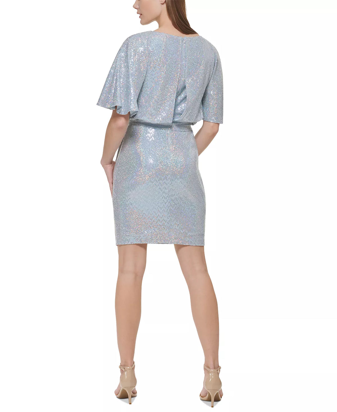 Vince Camuto Sequined Belted Dress