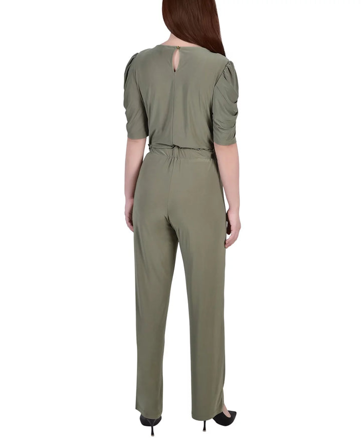 NY Collection Elbow Sleeve Jumpsuit