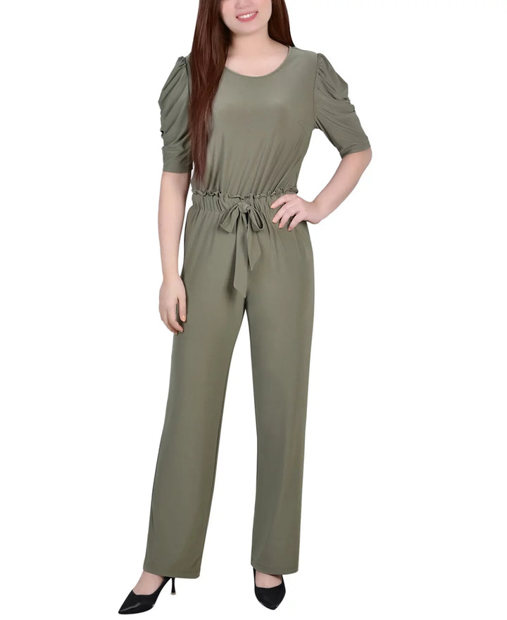 NY Collection Elbow Sleeve Jumpsuit