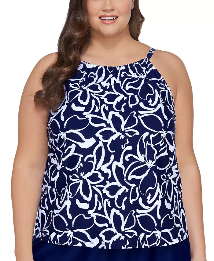 Island Escape Plus Size Cali Underwire Tankini Top