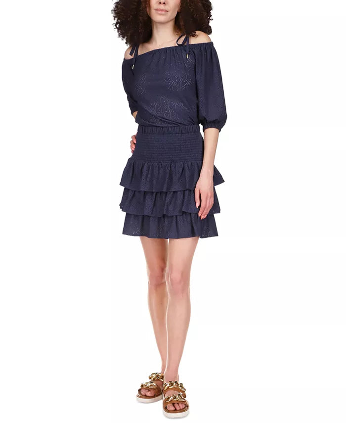 MICHAEL Michael Kors Eyelet Tiered Skirt
