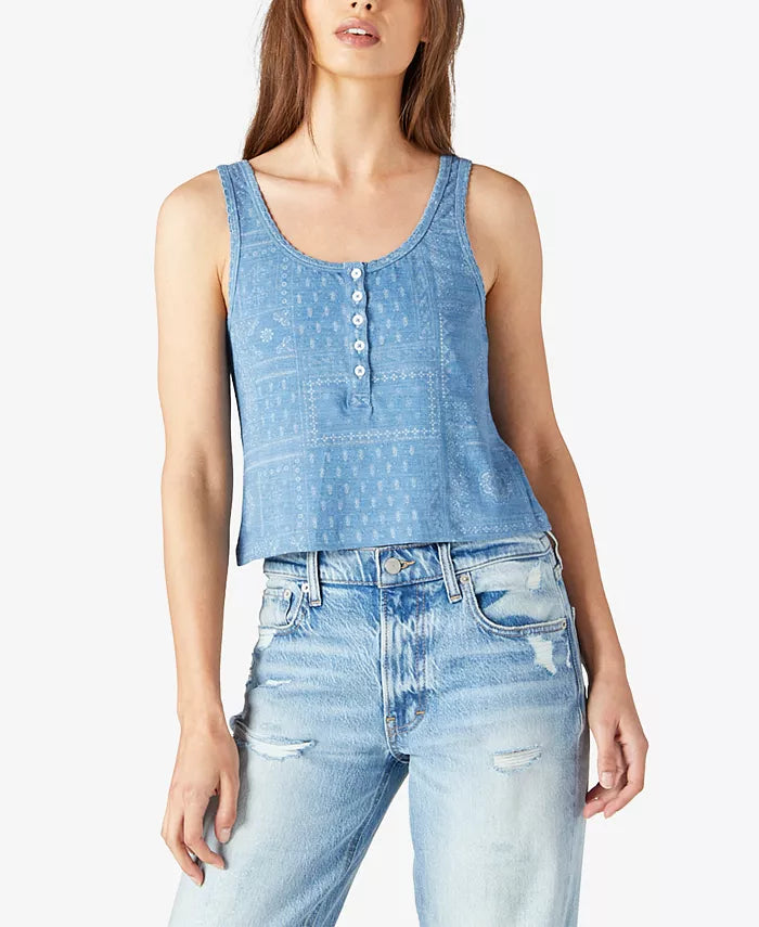 Lucky Brand Printed Cotton Tank Top