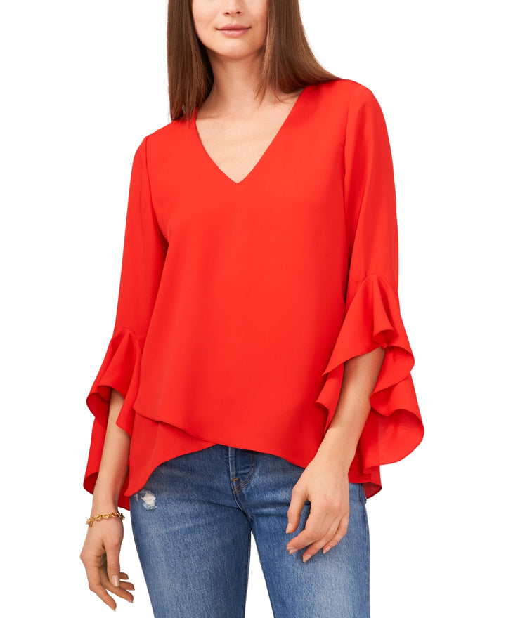 VINCE CAMUTO Flutter Sleeve Crossover Top