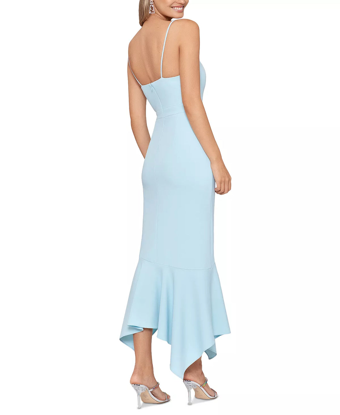 XSCAPE Women's Ruffled V-Neck Midi Dress