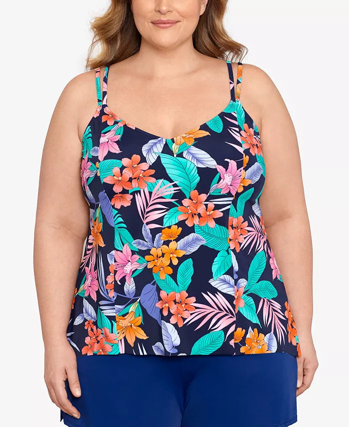 Swim Solutions Printed Double-Strap Tankini Top