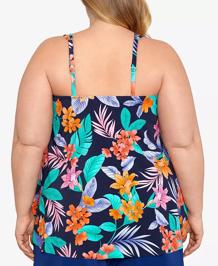 Swim Solutions Printed Double-Strap Tankini Top