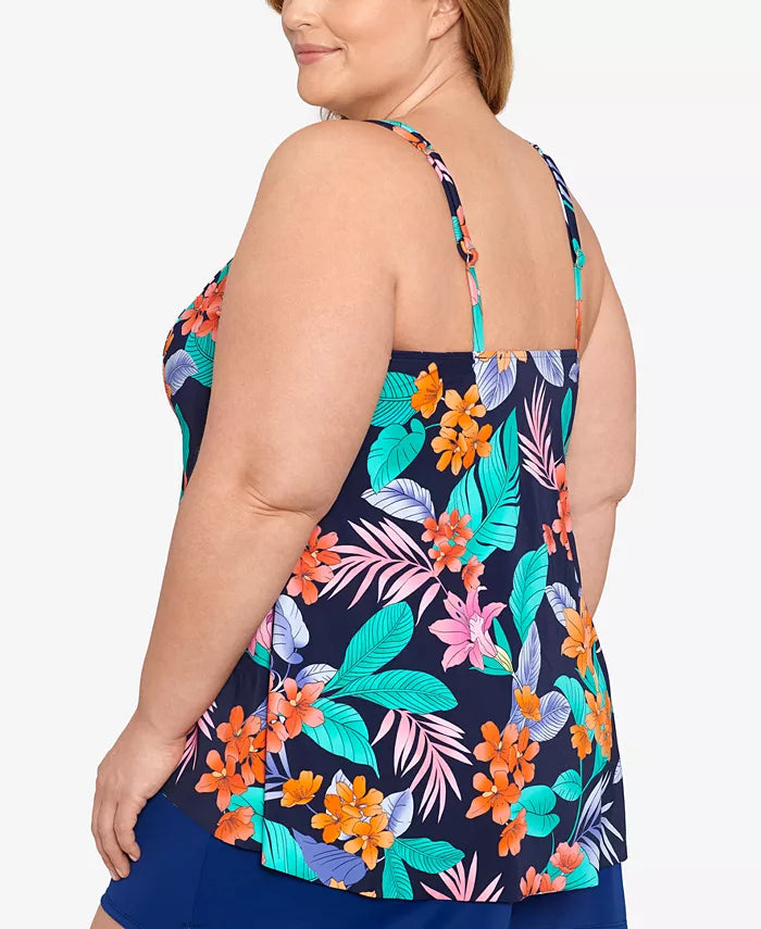 Swim Solutions Printed Double-Strap Tankini Top