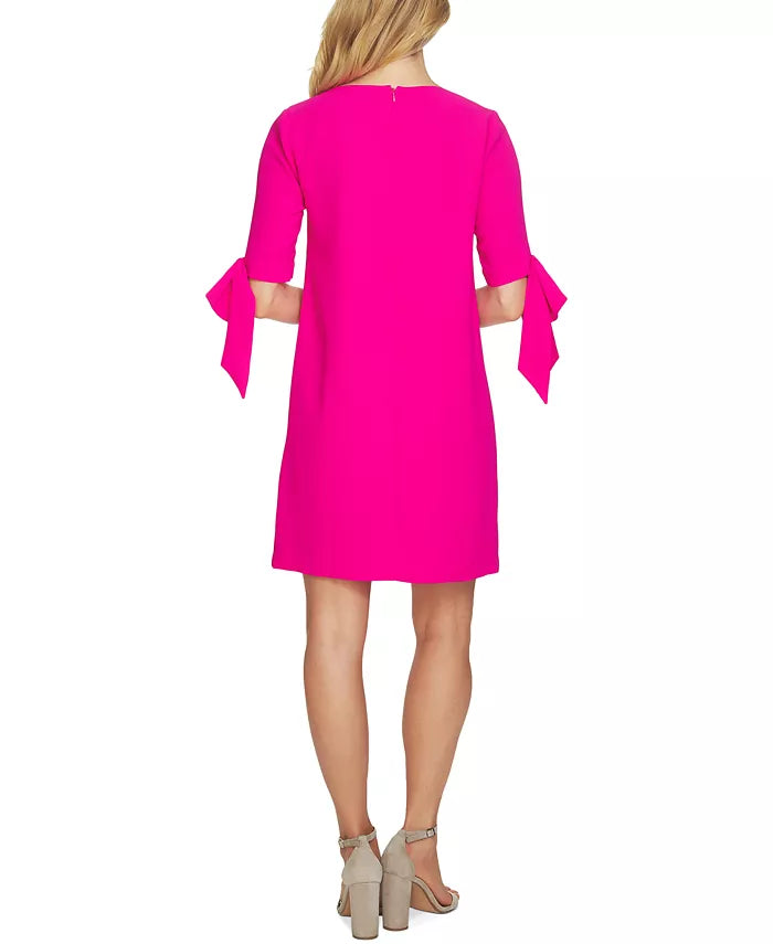 CeCe Women's Tie Cuff 3/4-Sleeve Crew Neck Shift Dress