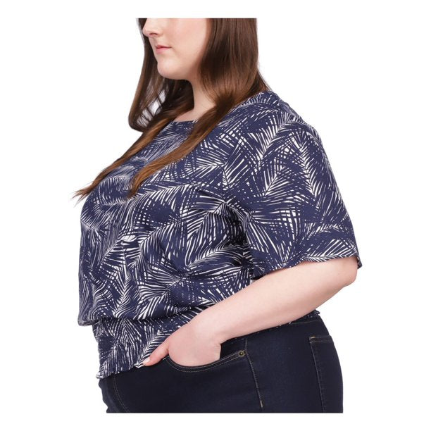 MICHAEL Michael Kors Plus Size Palm-Print Kimono Top