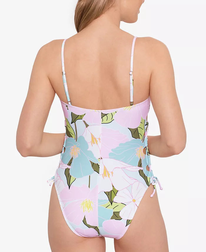 Salt + Cove Lovely Lilies Lace-Up Swimsuit