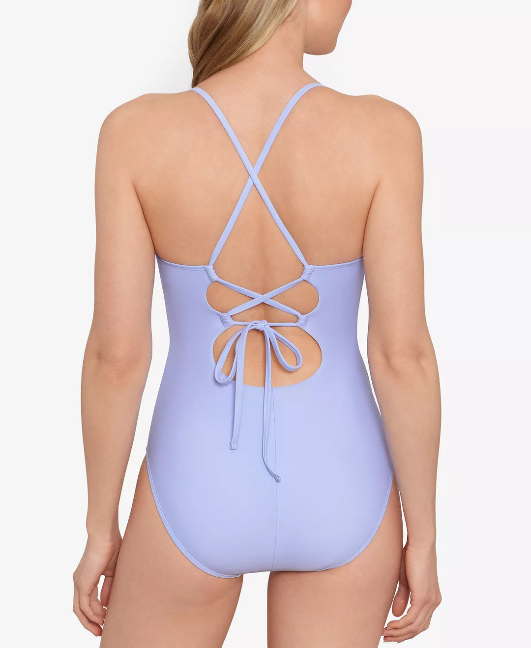 Salt + Cove Juniors' Night Lights Lace-Back One Piece Swimsuit