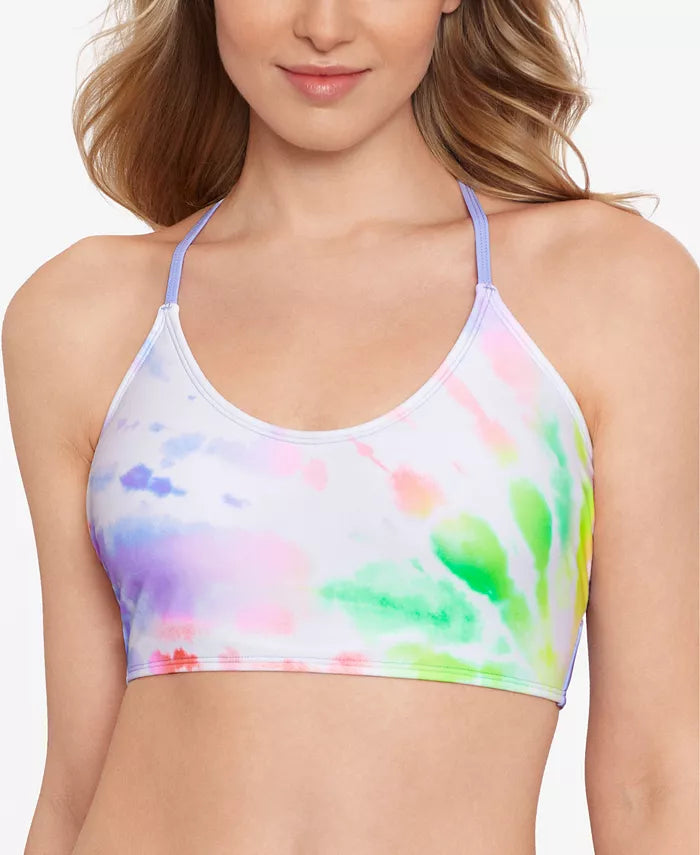 Salt + Cove Juniors' Night Lights Lace-Up Bikini Top